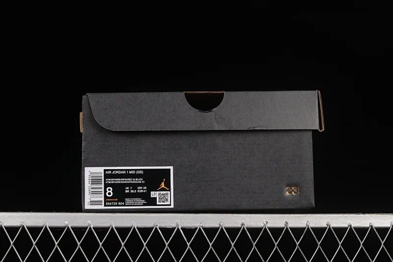 All categories Air Jordan Jordan series basketball shoes Air Jordan 1 Mid Air Jordan 1 Mid AJ1 Joe 1 black powder mid-top retro basketball shoes 554725-604
